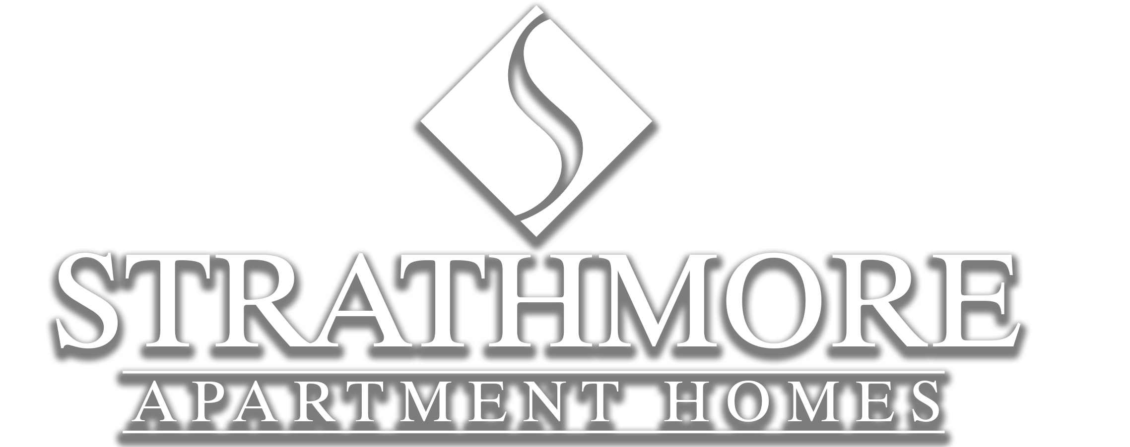 The image is a logo for Strathmore Apartment Homes.